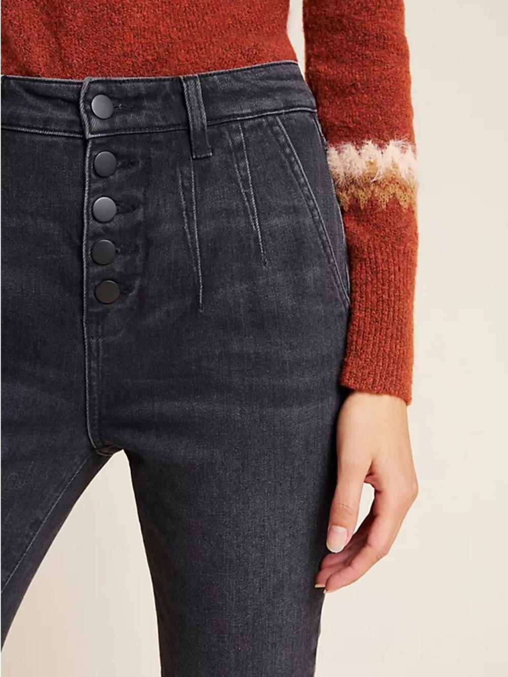 Anthropologie Pilcro and letterpress Button-Fly Ultra High-Rise Skinny Jeans 27